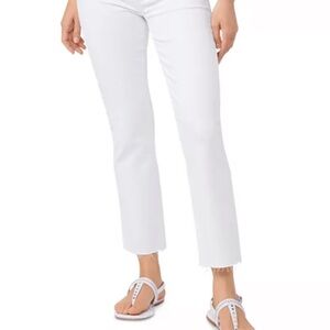 PAIGE Cream Ankle Cropped Jeans with Relaxed Fit